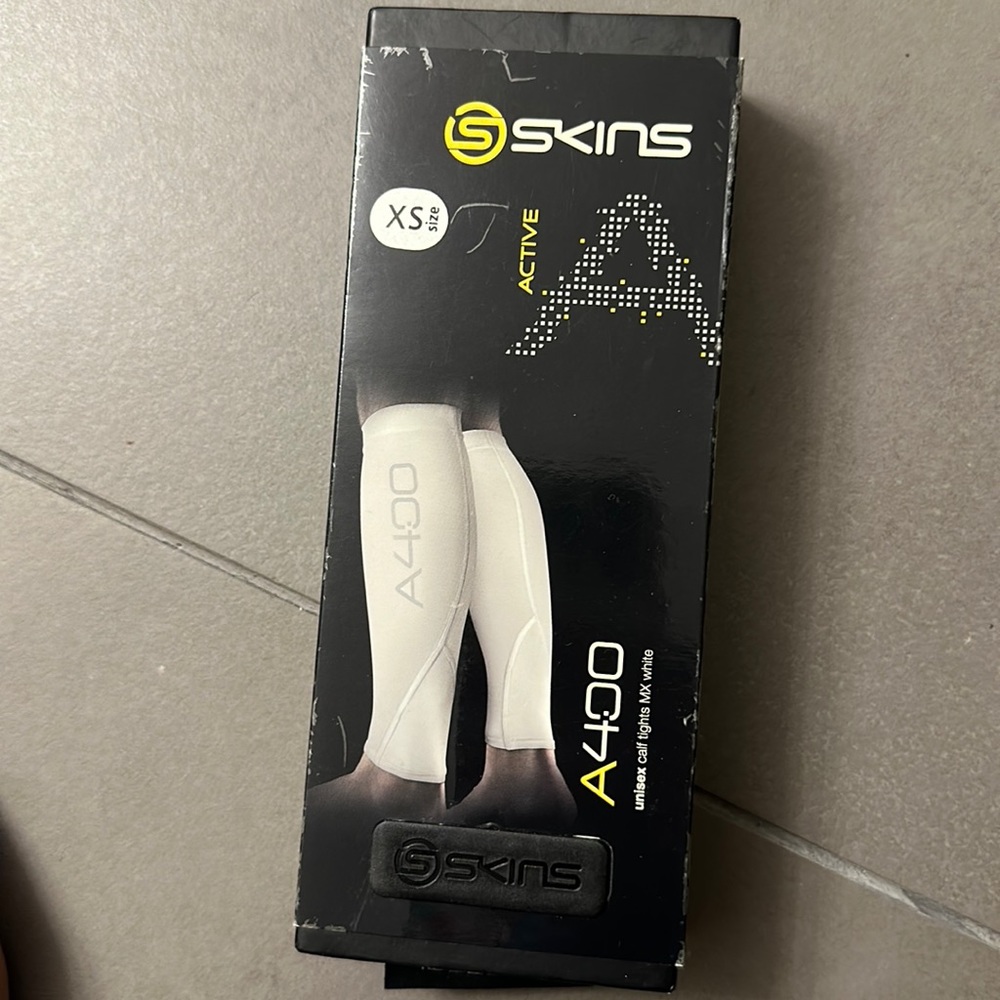 Skins calf tights mx white